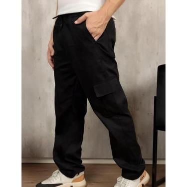 Imagem de Calça Cargo Skateboard Unissex Cores variadas - NIV DENIM, Preto, P 36