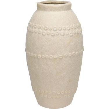 Imagem de VASO DECORATIVO ENFEITE CASA HOME&CO CERÂMICA 30x16x16cm CREME