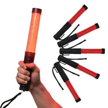 Imagem de Bastao Sinalizador Kit 5 Uni Lanterna Apito Baliza Estacionamento Transito Guarda Manobrista Recarregavel Obra Evento