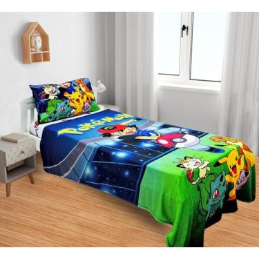 Imagem de Manta E Fronha Pokemon Cobertor Fleece Solteiro 2pç MS-PO1 - Fantasia 