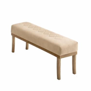 Imagem de Puff para Sala de Estar 160cm Pés Veludo Theo Bege / Mel