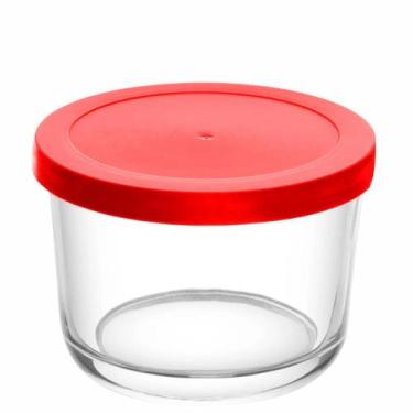 Imagem de Potes de Vidro 200ml com Tampa em PP 9x6,5cm 6un Lyor, Tampa Vermelha