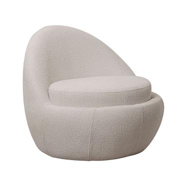 Imagem de Poltrona Orgânica Kaira Fixa Bouclé Crepe Off White - Nexta Casa