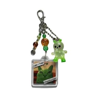 Imagem de Chaveiro Alien Bear Feito À Mão Com Contas De Acrílico, Pingente Y2K, 