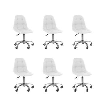 Imagem de Kit 6 Cadeiras Office Eiffel Botonê Oficial Branco - Oficial Webshop