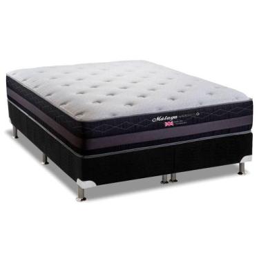 Imagem de Cama Box Queen: Colchão Molas Herval Maxspring Málaga + Base CRC Suede