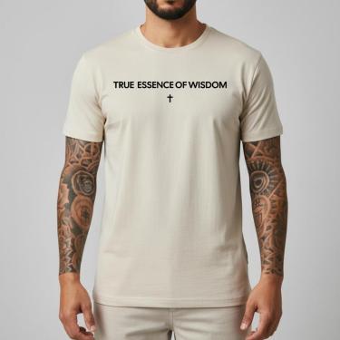 Imagem de Camiseta Masculina Gospel Algodão Penteado Slim Fit Camisa Religiosa Casual Confortável Leve-Masculino