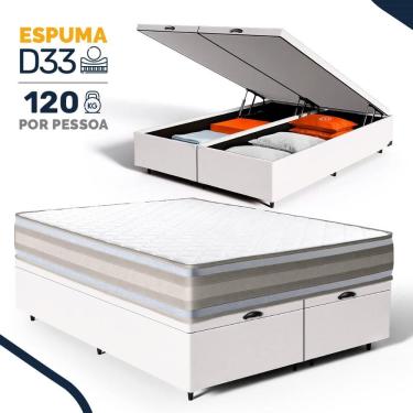Imagem de Cama Box Baú com Colchão de Espuma D33 Double Face Territory Hellen Queen 158cm