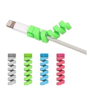 Imagem de Protetor Cabo Fio Carregador Usb Celular Mola cartela c/ 04 peças - Me