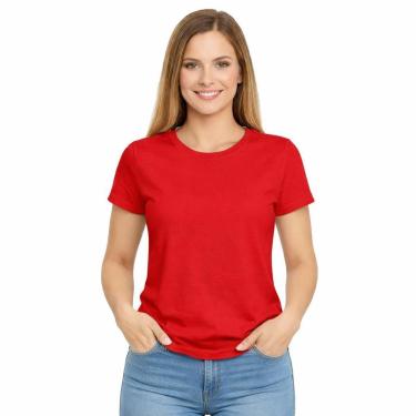 Imagem de Camiseta Feminina Algodão Básica Casual Confortável Dia a Dia-Feminino