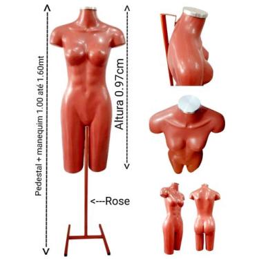 Imagem de Manequim feminino (Meio corpo modelo definido N.38) Rose com tampa pra