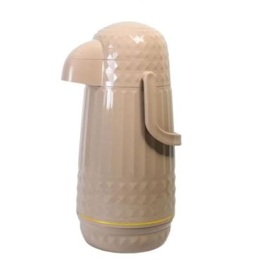 Imagem de Garrafa Térmica Valentina 1L em Plástico Abs para Café Chá e Água Quente Bege Areia Mb...