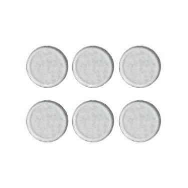 Imagem de Conjunto de Pratos de Sobremesa Porto Brasil Linhas Echo com 6 Peças - Branco