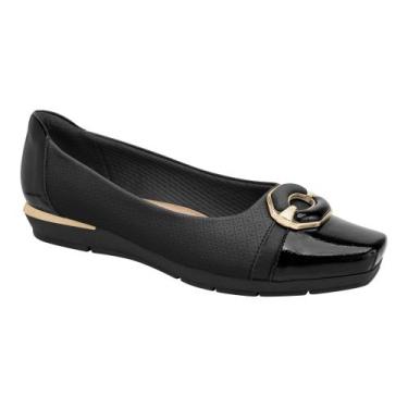 Imagem de Sapato Feminino Piccadilly Maxi Conforto Ortopédico Anabela, 36, Preto