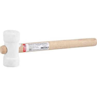 Imagem de Martelo de Borracha 40mm para Azulejista Cabo em Madeira Branco Nove54