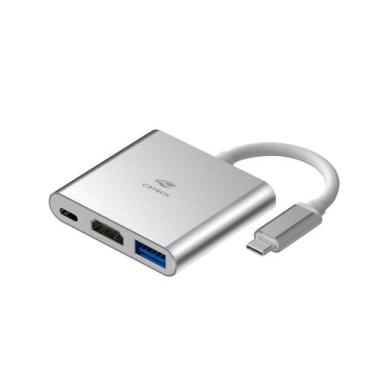 Imagem de HUB C3Tech USB-C 3.0, para HDMI, 1x USB 3.0, 1x USB-C PD 65W, Cinza - 