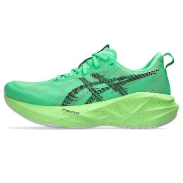 Imagem de Tênis ASICS Novablast 5 - Masculino - Verde/Preto, 48