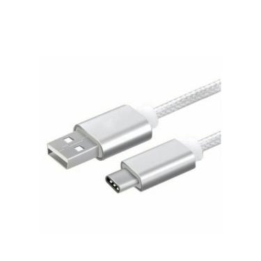 Imagem de Micro cabo USB tipo C / 1 Metros De Cabo - Branco reforçado