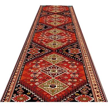 Imagem de Tapete de corredor Tapete étnico do corredor, confortável, antiderrapante, fácil de limpar, largura 60-120cm (Size : 100x400cm)