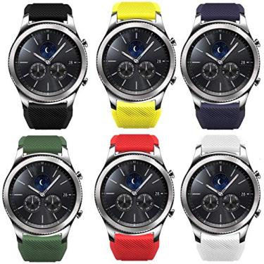 Imagem de Minggo Pulseira de Silicone Esportiva para Samsung Gear S3 Frontier/Clássico/Galaxy Watch 46 mm (Pacote com 6 Grupos 1)