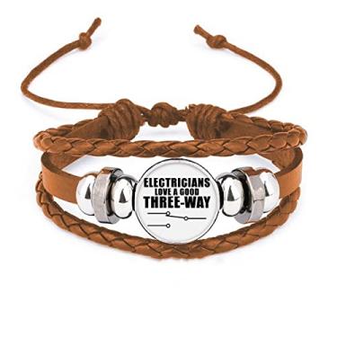 Imagem de un brand Pulseira de Preferências de Interruptor Elétrico Pessoal Joias Ornamento de Couro
