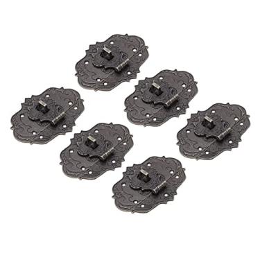 Imagem de Fivela de bloqueio vintage, fivela de bloqueio de caixa estilo vintage durável galvanoplastia de superfície forte para caixa para armário de móveis