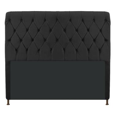 Imagem de Cabeceira Cristal 140 Cm Casal Com Capitonê Suede Preto