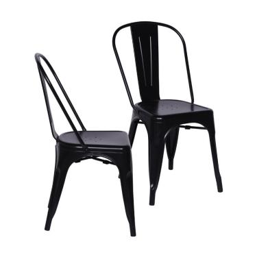 Imagem de Kit 02 Cadeiras Boxbit Titan Tolix Estrutura em Aço com Pintura Epoxi Preta