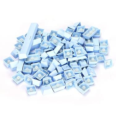 Imagem de Conjunto de teclas PBT, teclas fortes ergonômicas PBT resistentes a óleo para decoração de teclado para mulheres para teclado mecânico de teclas 61/64/87/104/108. para homens(Azul claro)