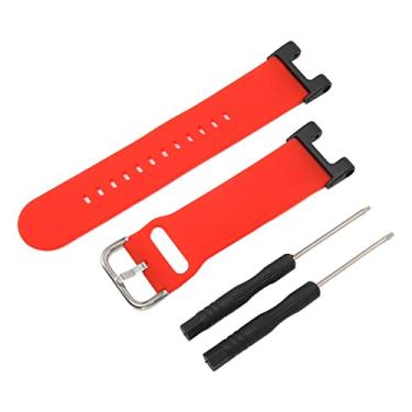 Imagem de Pulseira de relógio, pulseira de relógio inteligente antiderrapante respirável de cor sólida para smartwatch Aamazfit T‑Rex Pro Vermelho