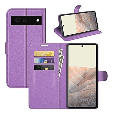Imagem de YUNCHAO Caixa de telefone Para o Google Pixel 6 Litchi Texture Horizontal Flip Protective Case com titular e slots de cartão e carteira capa para celular