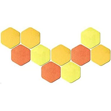 Imagem de KRASS 10 peças placas de aviso de feltro, criatividade, painéis acústicos hexagonais coloridos para escritório quarto adesivos de parede decorativos placa de feltro reutilizável, #8, Collector88