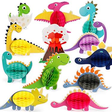 Imagem de Mocoosy 12 PCS Dinosaur Party Honeycomb Centerpieces for Table Decorations, Little Dino Center Piece Dinosaur Table Topper for Kids T-Rex Dinosaur Theme Birthday Party Supplies Baby Shower Decor