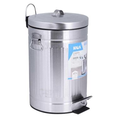 Imagem de Lixeira Retrô Com Balde Removível 12L Inox Kala