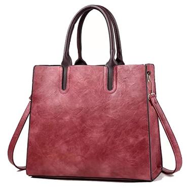 Imagem de Bolsas e bolsas para mulheres moda feminina couro PU alça superior bolsa transversal grande bolsa de ombro, rosa