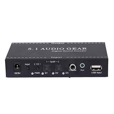 Imagem de Qudai NK-A6L 5.1 Audio Gear Decodificador de som digital Conversor de áudio de 3,5 mm Substituição de saída de áudio para Dolby Digital AC-3 DTS US Plug BD
