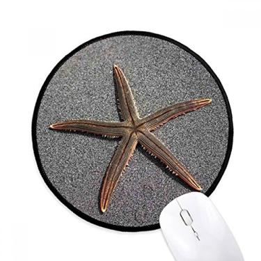 Imagem de Tapete de mouse cinza com imagem de estrela do mar ciência natureza tapete redondo para computador