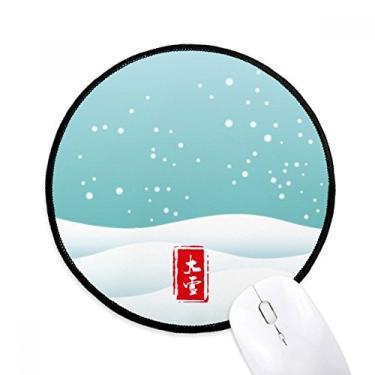 Imagem de DIYthinker Circular Great Snow Twenty Four Solar Term Mouse Pad Desktop Office Tapete Redondo para Computador