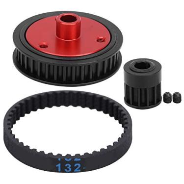 Imagem de VGEBY RC Belt Gears, 5mm Belt Drive Transmission Gears System RC Belt Gear+Gearbox+Belt+Screw Set Fit for Axial SCX I/II VS4‑10(Black)