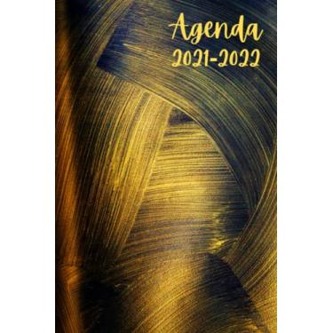 Imagem de Agenda Semana Vista 2021 2022: planificador semanal | 16 meses desde Septiembre a Diciembre de 2022 | 2 páginas = 1 semana | Práctico, útil |Dorada y negra | Regalo mujer hombre familia y amigos