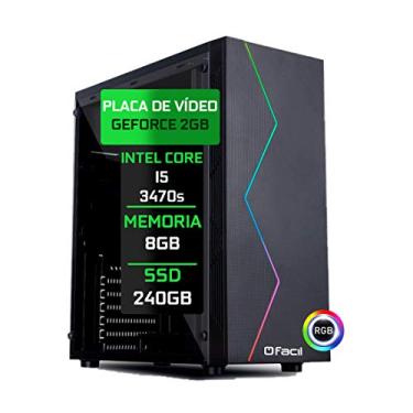 Imagem de Pc Gamer Fácil Intel Core I5 3470S 8Gb DDR3 GeForce GT 730 2Gb 128 bits SSD 240Gb + Kit Led