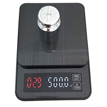 Imagem de balança de cozinha, balanças de alimentos digitais usb carregando balanças de cozinha de alimentos função do tempo função do tempo da balança do café display LCD, para ingredientes joias café