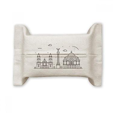 Imagem de Bolsa de linho de algodão com estampa de monumento nacional da cidade detalhada do México