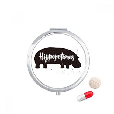Imagem de Hippopotamus Caixa de armazenamento de remédios preta e branca