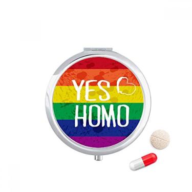 Imagem de Caixa de comprimidos Yes Homo LGBT Rainbow Love, caixa de armazenamento de remédios