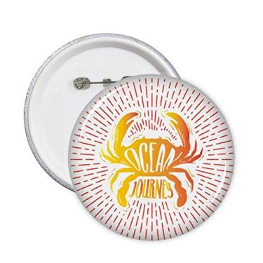 Imagem de Comida de caranguejo oceano viagem Art Deco presente moderno pinos emblema botão acessório decoração 5 peças