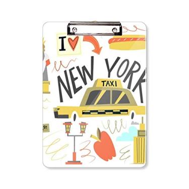 Imagem de America New York City Liberty Illistration Prancheta pasta bloco de notas placa de apoio A4