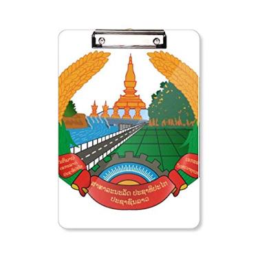 Imagem de Laos Placa de Prancheta com Emblema Nacional Asiático A4