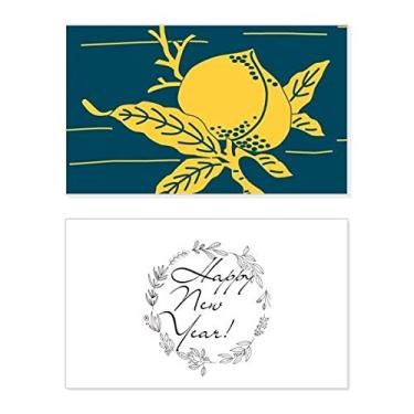 Imagem de Pintura Cultura Pêssego Amarelo Ano Novo Festival Cartão Bless Mensagem Presente