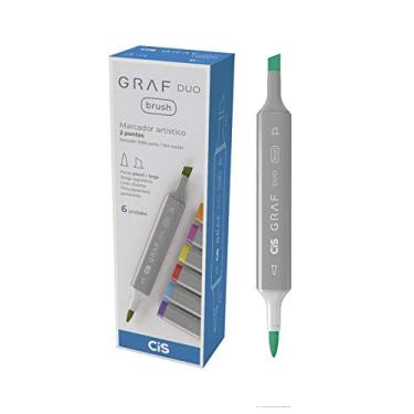 Imagem de Marcador Graf Duo Brush, CIS, Emerald Green, Caixa com 6 unidades